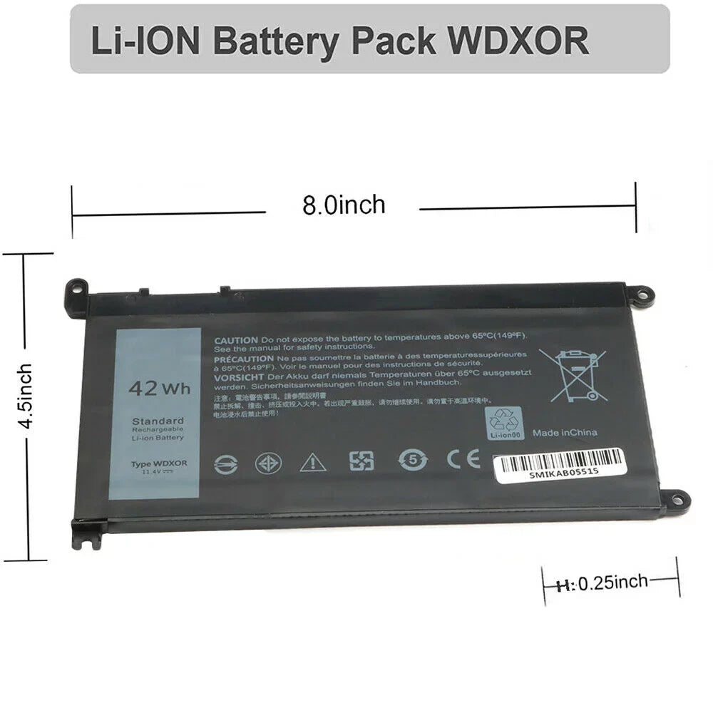 42WH WDX0R Battery for Dell Inspiron 5565 7573 Series P66F P75F P69G CYMGM