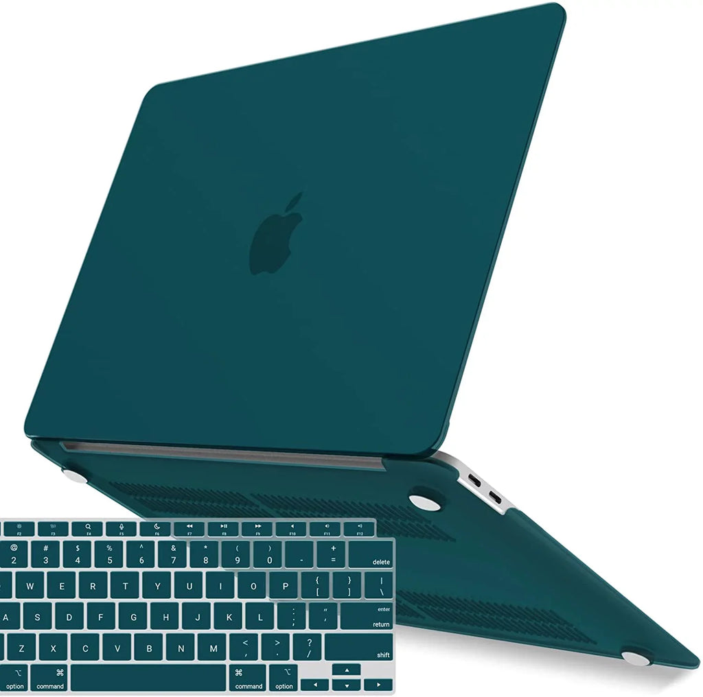 IBENZER New 2021 MacBook Air 13 Centimeter Case M1 A2337 A2179 A1932 Plastic Hard Shell Case with Keyboard Cover for Apple Mac Air 13 Retina Display with Touch ID (2018-2021), Quezhal Green, MMA-T13QUGN+1