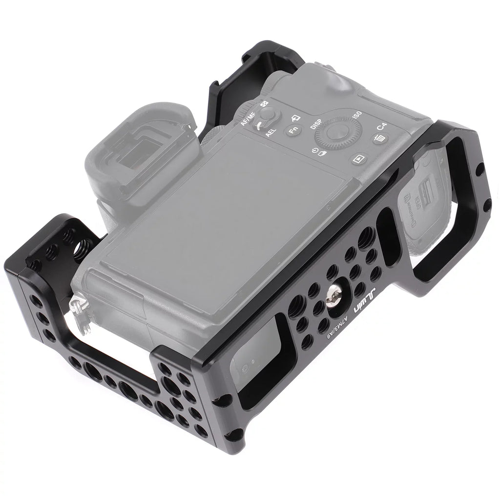Cage Aluminum Alloy Video Cage Replacement for Sony A7M3 A7R3 A9 Mirrorless with Cold Shoe Mount 14 Centimeter & 38 Centimeter Screw Holes