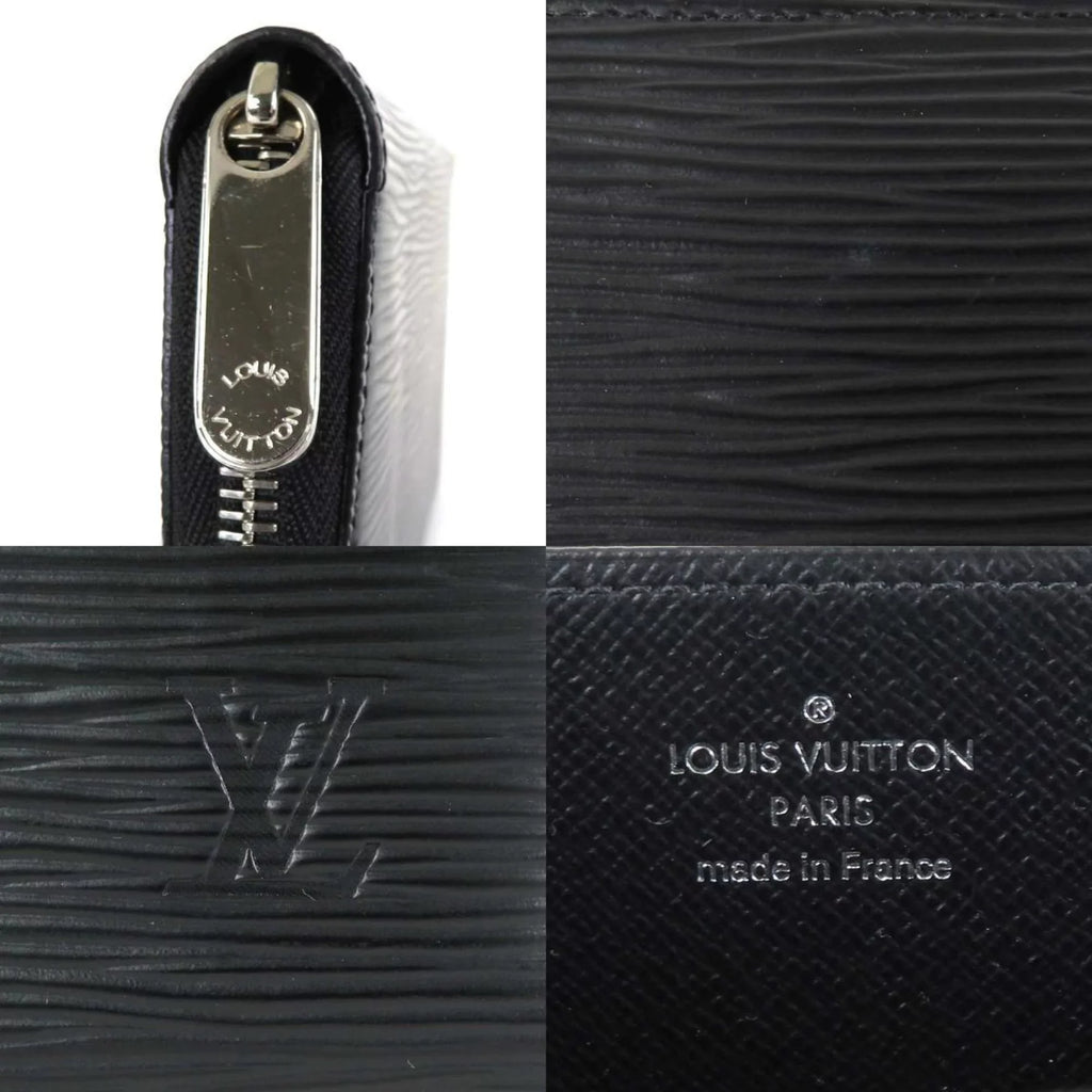 Pre-Owned Louis Vuitton LOUIS VUITTON Round Zipper Long Wallet Epi Zippy Leather Midnight Silver Unisex (Good)