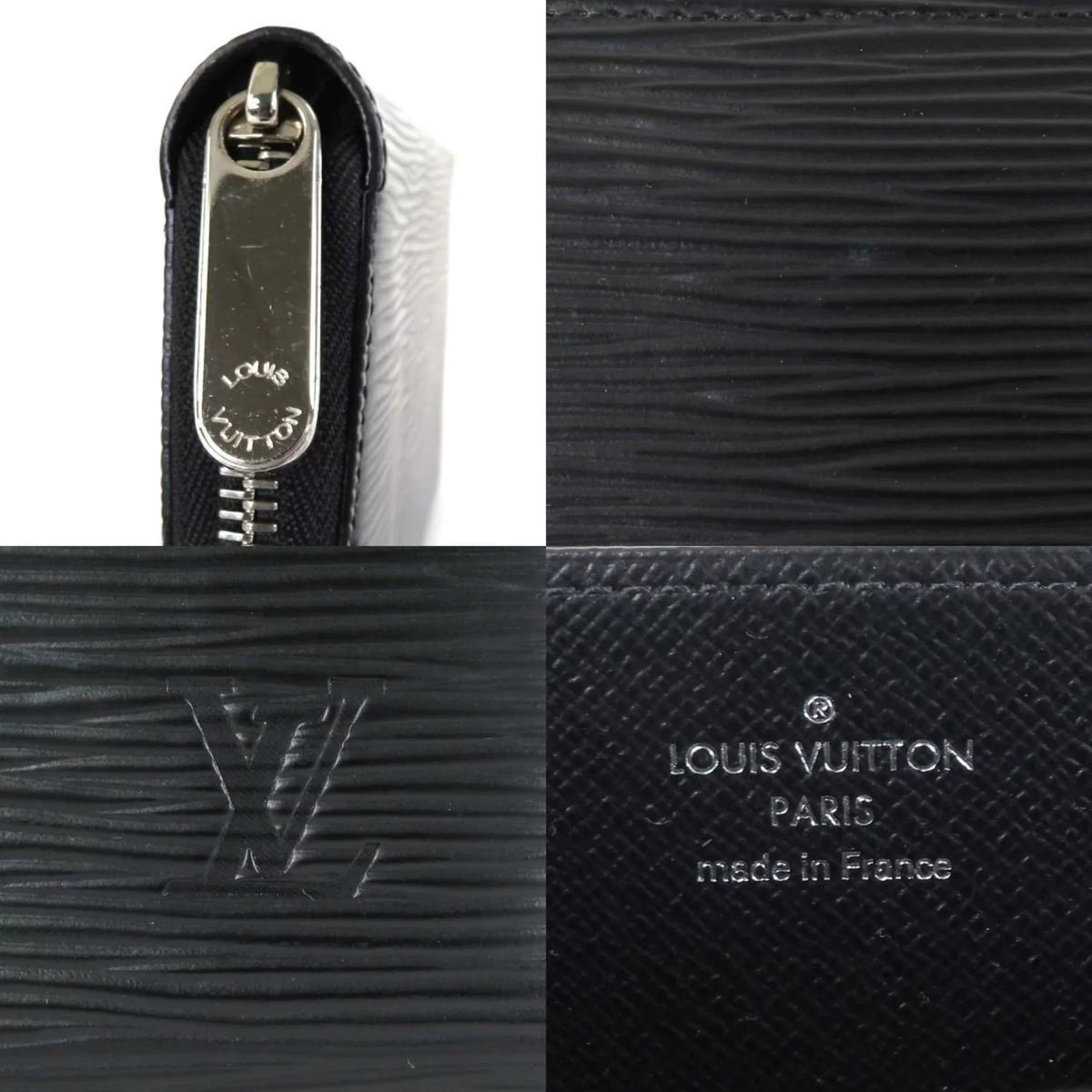 Pre-Owned Louis Vuitton LOUIS VUITTON Round Zipper Long Wallet Epi Zippy Leather Midnight Silver Unisex (Good)