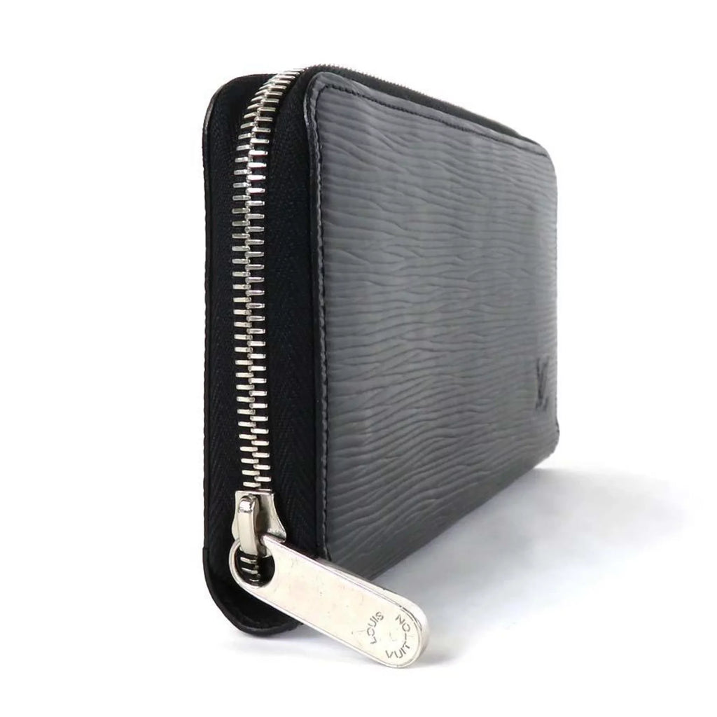 Pre-Owned Louis Vuitton LOUIS VUITTON Round Zipper Long Wallet Epi Zippy Leather Midnight Silver Unisex (Good)