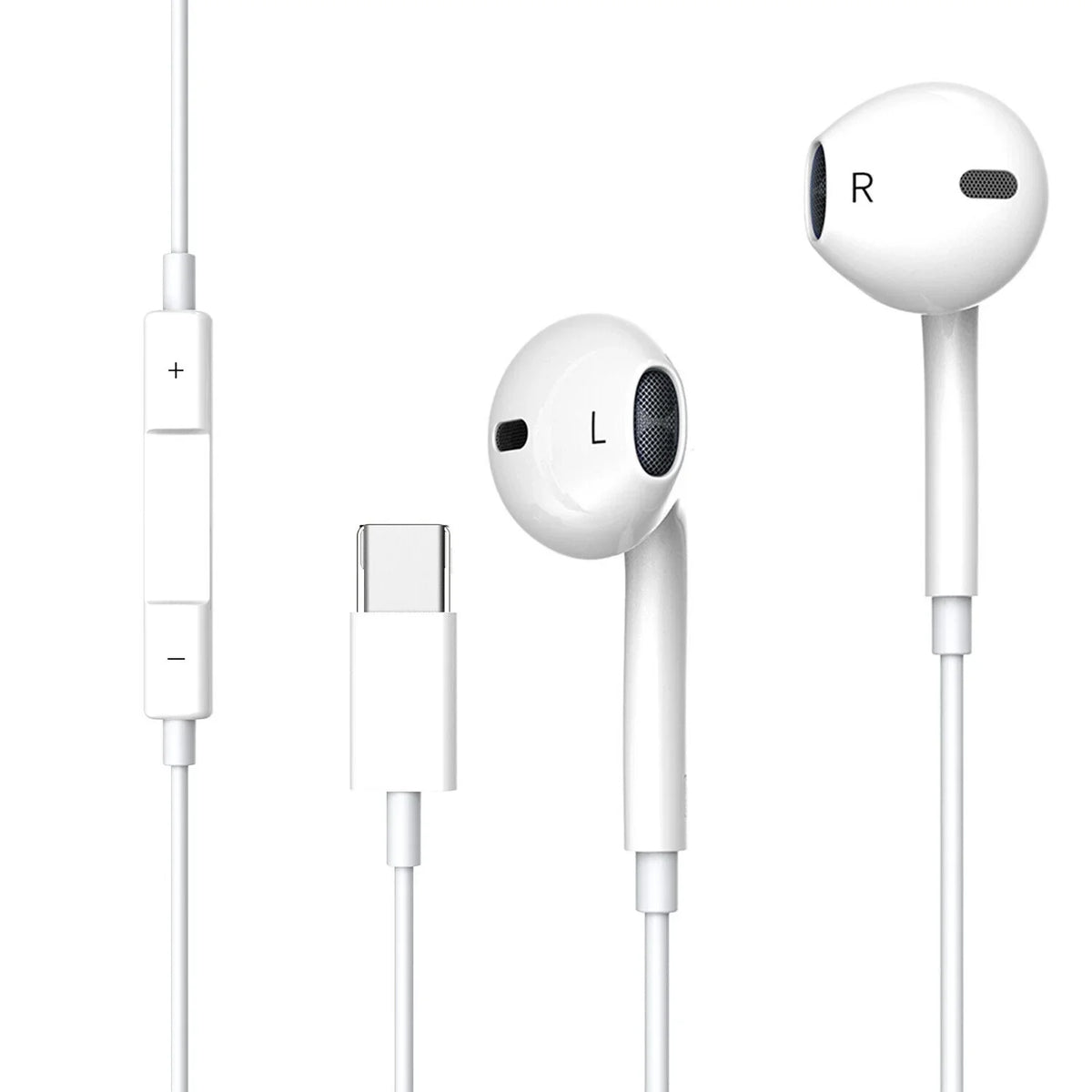 Wired USB Type-C Stereo Earbuds Headphones For iPhone 15 Pro Max,Plus,iPad Pro