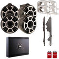 Wet Sounds For Malibu G3: Two Pairs of REV10B-SC 10" Dark Swivel Tower Speakers with G3 Adapters & SDX2 Amplifier