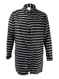 Lauren Ralph Lauren Women's Striped Camp Shirt Cover-Up Charcoal XS)