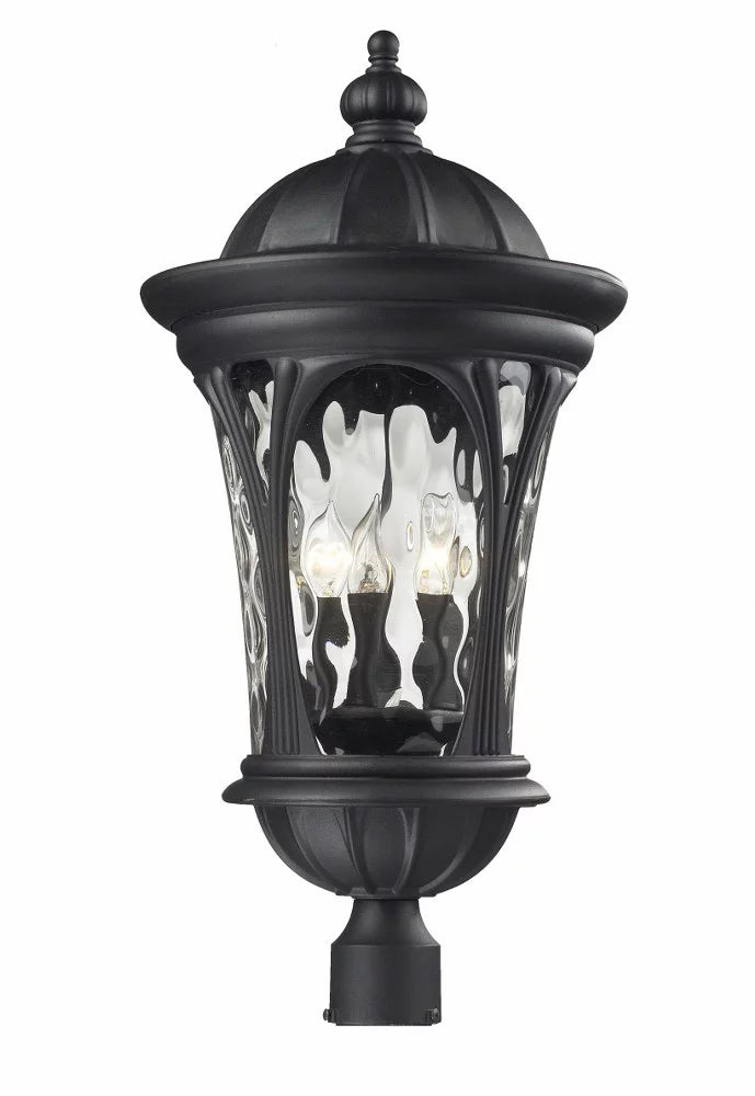 3 Light Outdoor Post Mount Lantern in Gothic Style 14 Centimeter Wide By 28 Inch High Bailey Street Home 372-Bel-1176858
