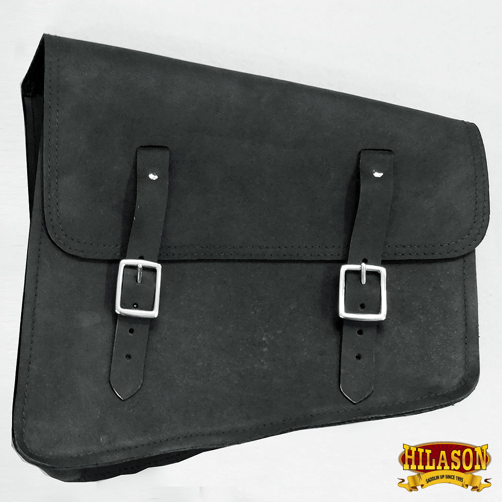 15HS Motorcycle Bike Right Side Saddle Bag Leather Rigid Flap Solo Western