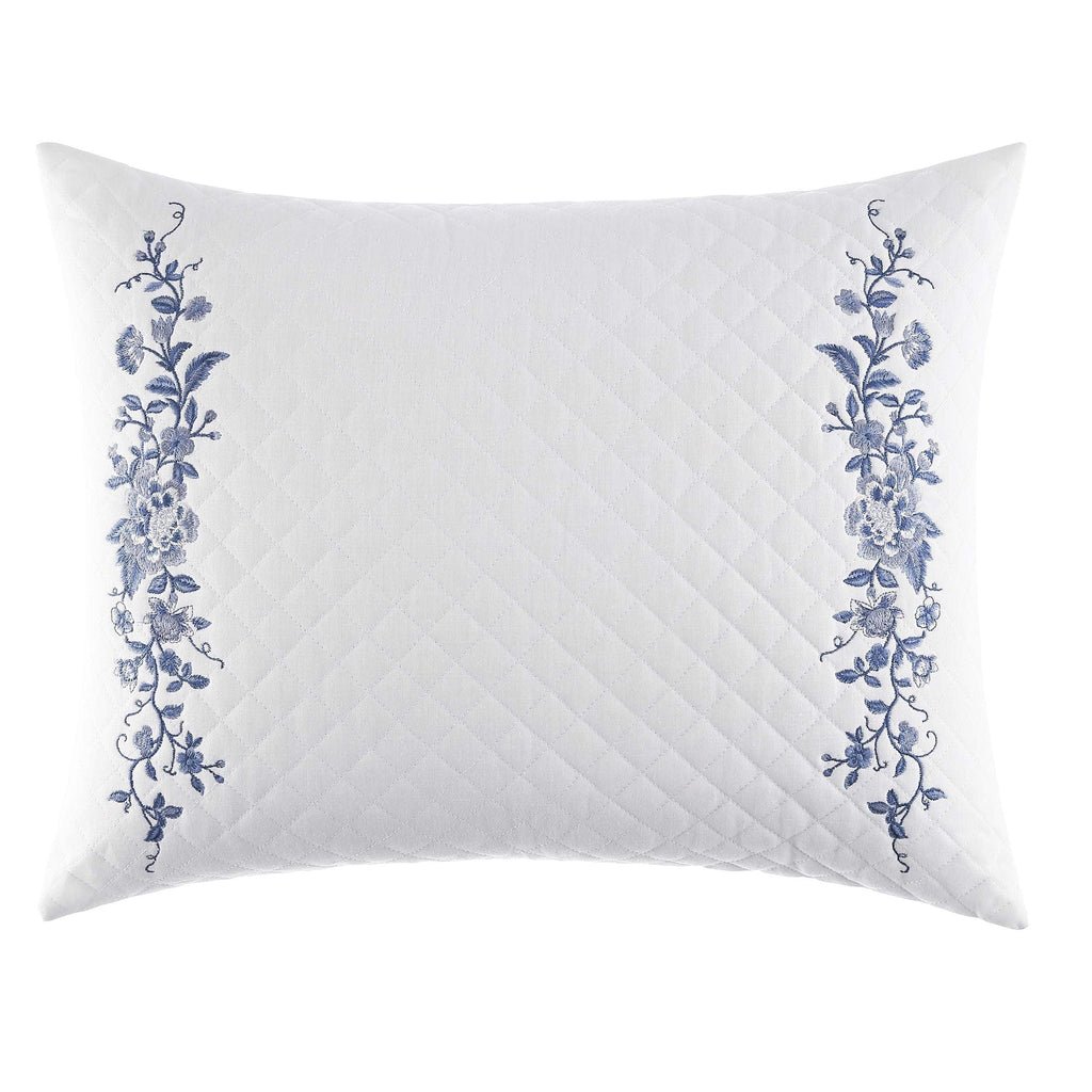 Laura Ashley Collection Perfect Decorative Throw Pillow, Premium Designer Quality, Decorative Pillow for Bedroom Living Room and Home D cor, 1 Count (Pack of 1), Charlotte Blue/White Throw Pillow (16" x 20") Charlotte Blue/White