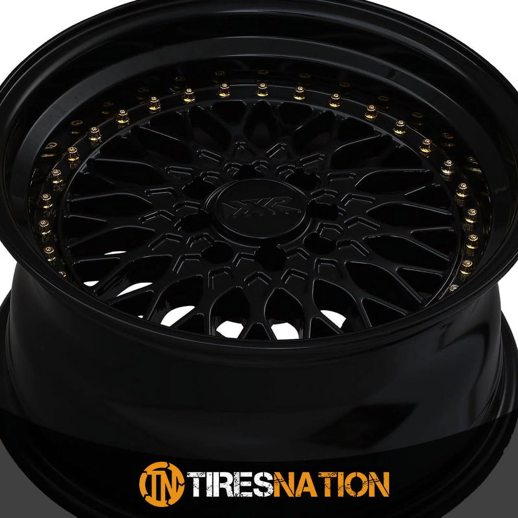 XXR 536 15x8 4x100/4x114.3 20et Dark / Gold Rivets Wheel