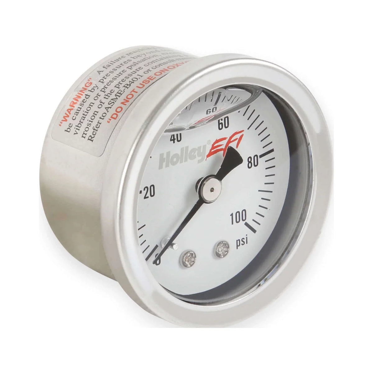 Holley EFI 26-507 Fuel Pressure Gauge - 0-100psi - 1.5 Centimeter - Glycerin Filled