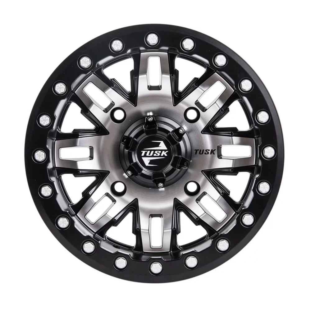 4/156 Tusk Teton Beadlock Wheel 15x7 5.0 + 2.0 Dark For YAMAHA Wolverine RMAX 2 1000 Sport 2022