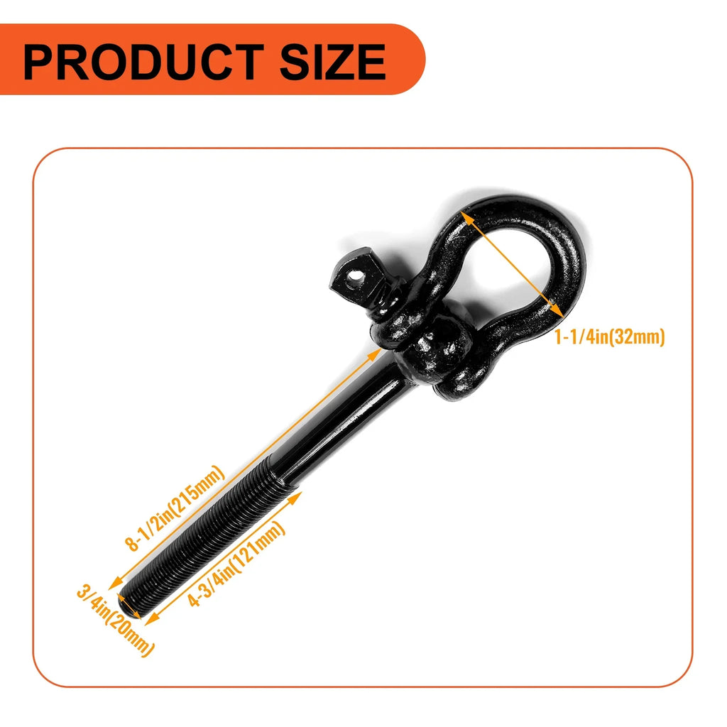 Kojem Steel Tow Hook Trailer Hitch Front Or Rear Trunk Hook for 2014-2023 Chevy Corvette C7 C8 GS Z06 ZR1 Replaces 15234068 Charcoal