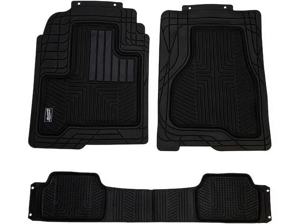 Floor Mat Set 3 Piece - Compatible with 2001 - 2018 Toyota Highlander 2002 2003 2004 2005 2006 2007 2008 2009 2010 2011 2012 2013 2014 2015 2016 2017