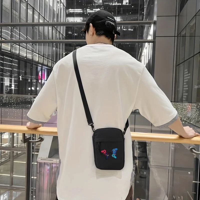 moocr Games Handle Print Lightweight Casual Sling Bag With Detachable Shoulder Strap Men‘s And Women‘s Crossbody Bag For Travel & Daily Commute & Outdoor Sports