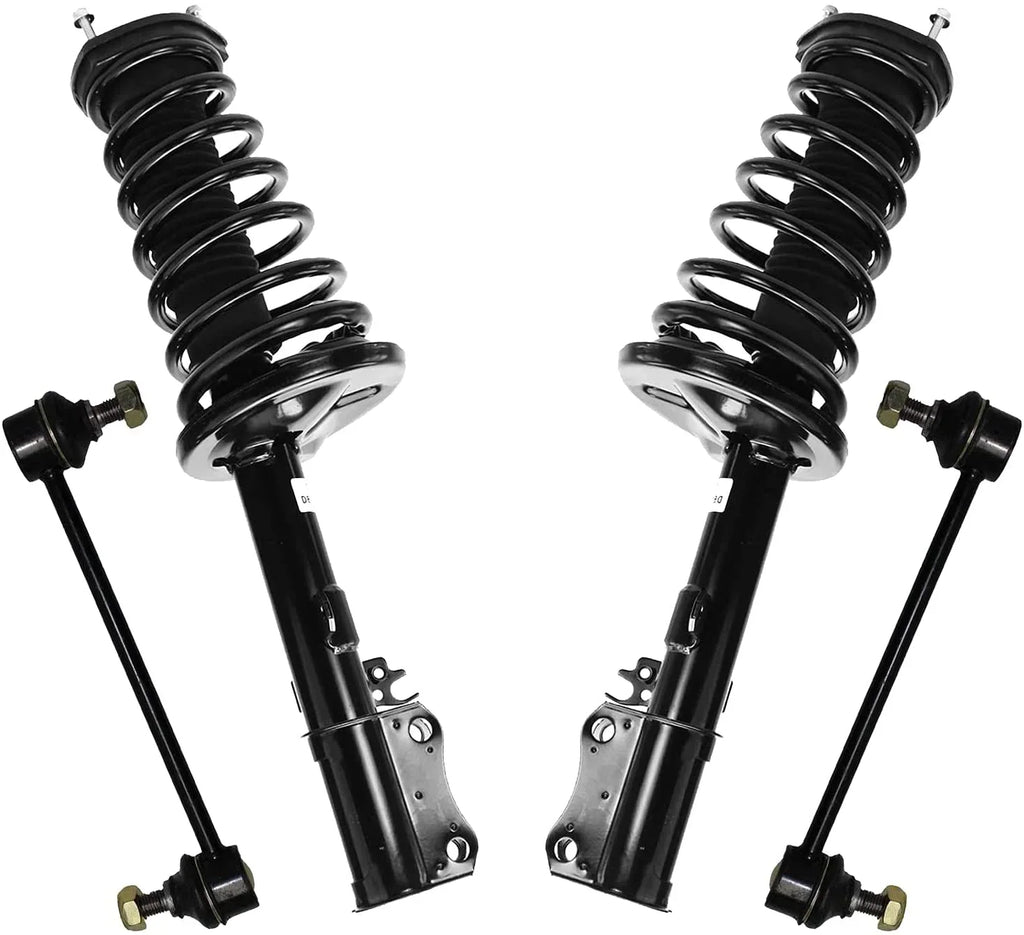 Detroit Axle - Rear Struts Sway Bars for 1997-2001 Toyota Camry 2.2L, 1999-2003 Solara Complete 2 Struts w/Coil Springs 2 Rear Sway Bar Links 1998 2000 Replacement Ready Struts Assembly