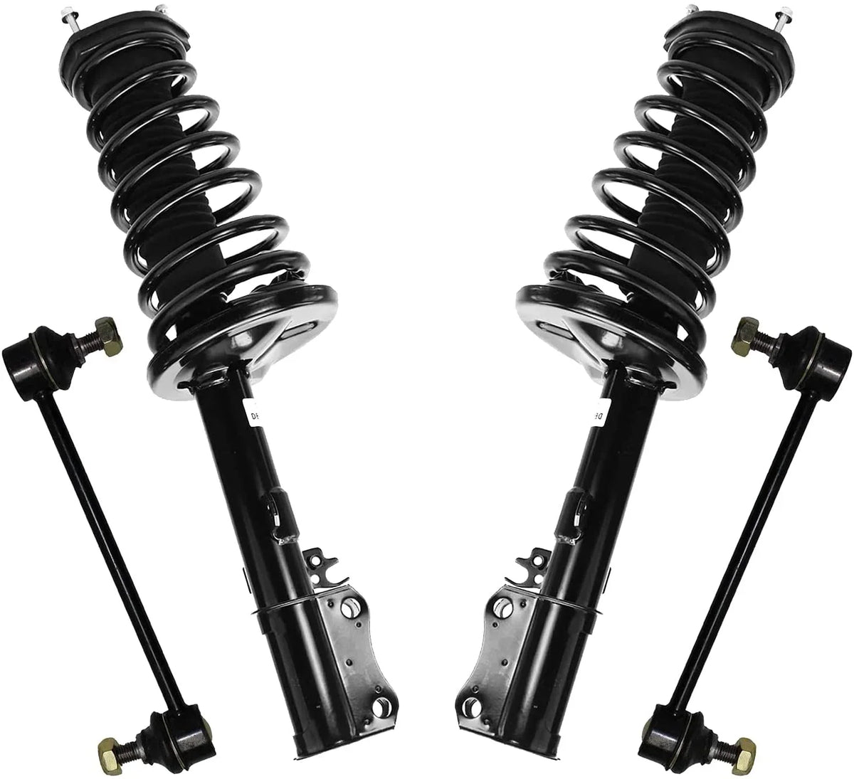 Detroit Axle - Rear Struts Sway Bars for 1997-2001 Toyota Camry 2.2L, 1999-2003 Solara Complete 2 Struts w/Coil Springs 2 Rear Sway Bar Links 1998 2000 Replacement Ready Struts Assembly