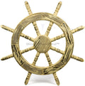 Nagina International Rustic Antique Beautiful Wall Decor Handcrafted Pine Nautical Ship Wheel | Maritime Exclusive Wall Decor (30 Unit Junky Brown)