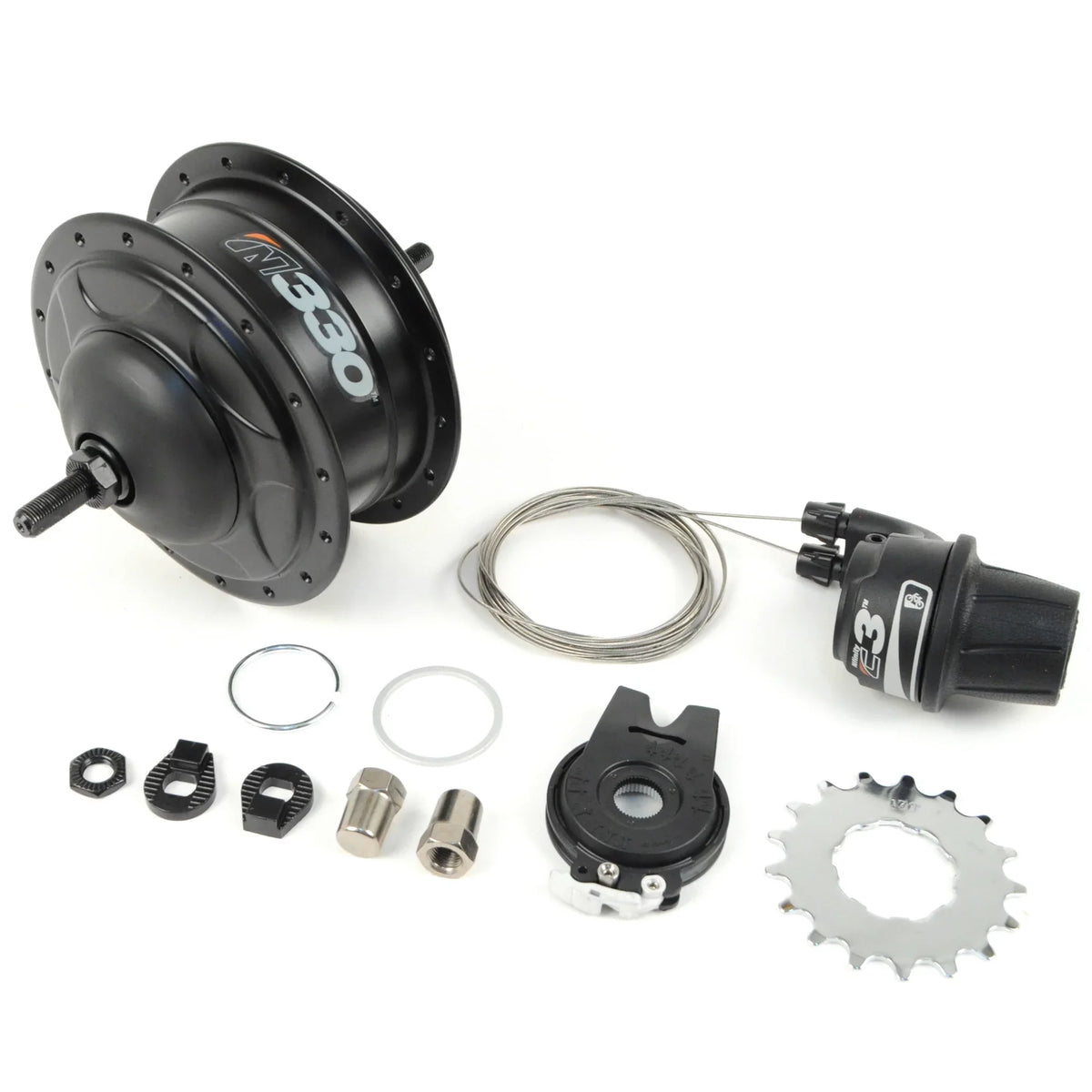 NuVinci N330 CVP Internal Gear Bicycle Rear Hub Onyx 32h Rim Brake // New C3