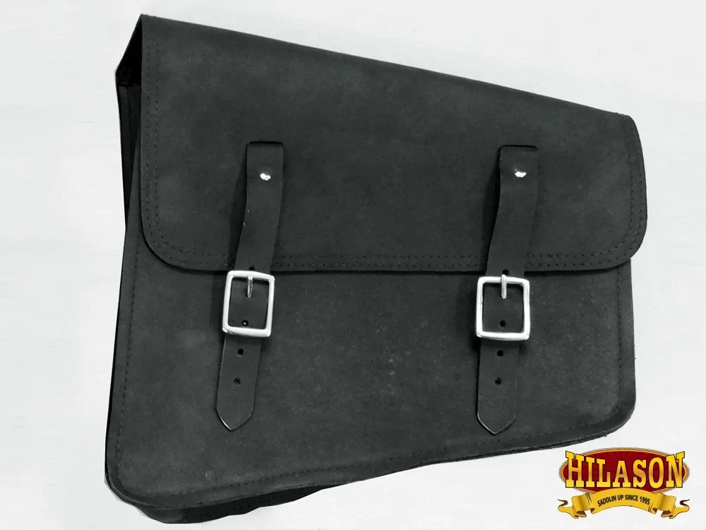 15HS Motorcycle Bike Right Side Saddle Bag Leather Rigid Flap Solo Western