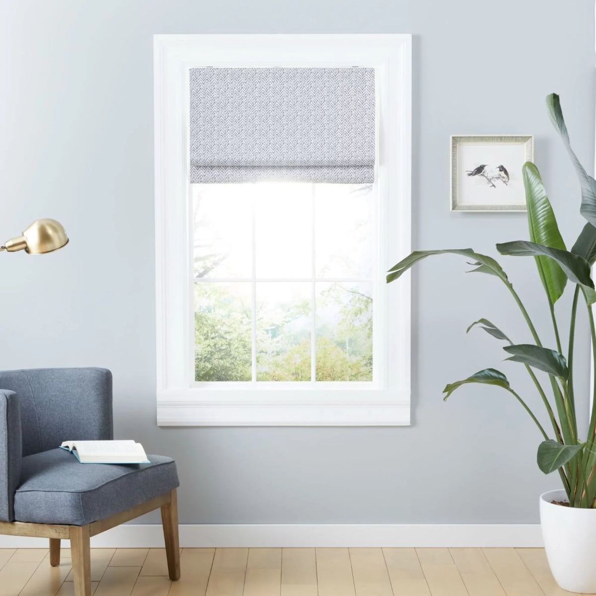 Exclusive Home Esme Total Dark Roman Shade, 34"x64", Dark Grey