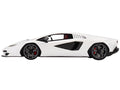 Diecast Lamborghini Countach LPI 800-4 Bianco Siderale White with Midnight Accents 1/18 Model Car by Top Speed