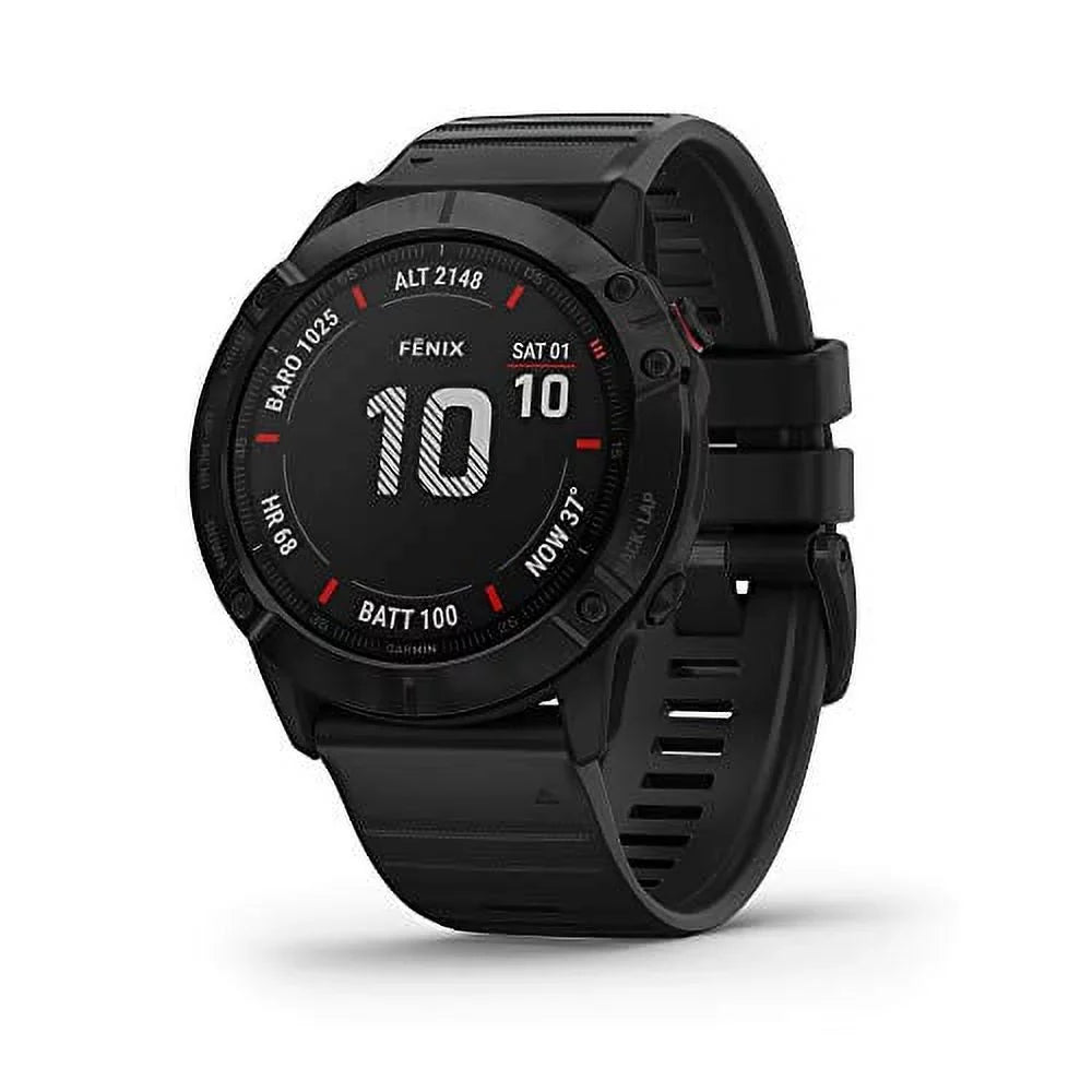 Garmin 010-02157-00 Fenix 6X Pro, Premium Multisport GPS Watch, Features Mapping, Music, Grade-Adjusted Pace Guidance and Pulse Ox Sensors, Charcoal