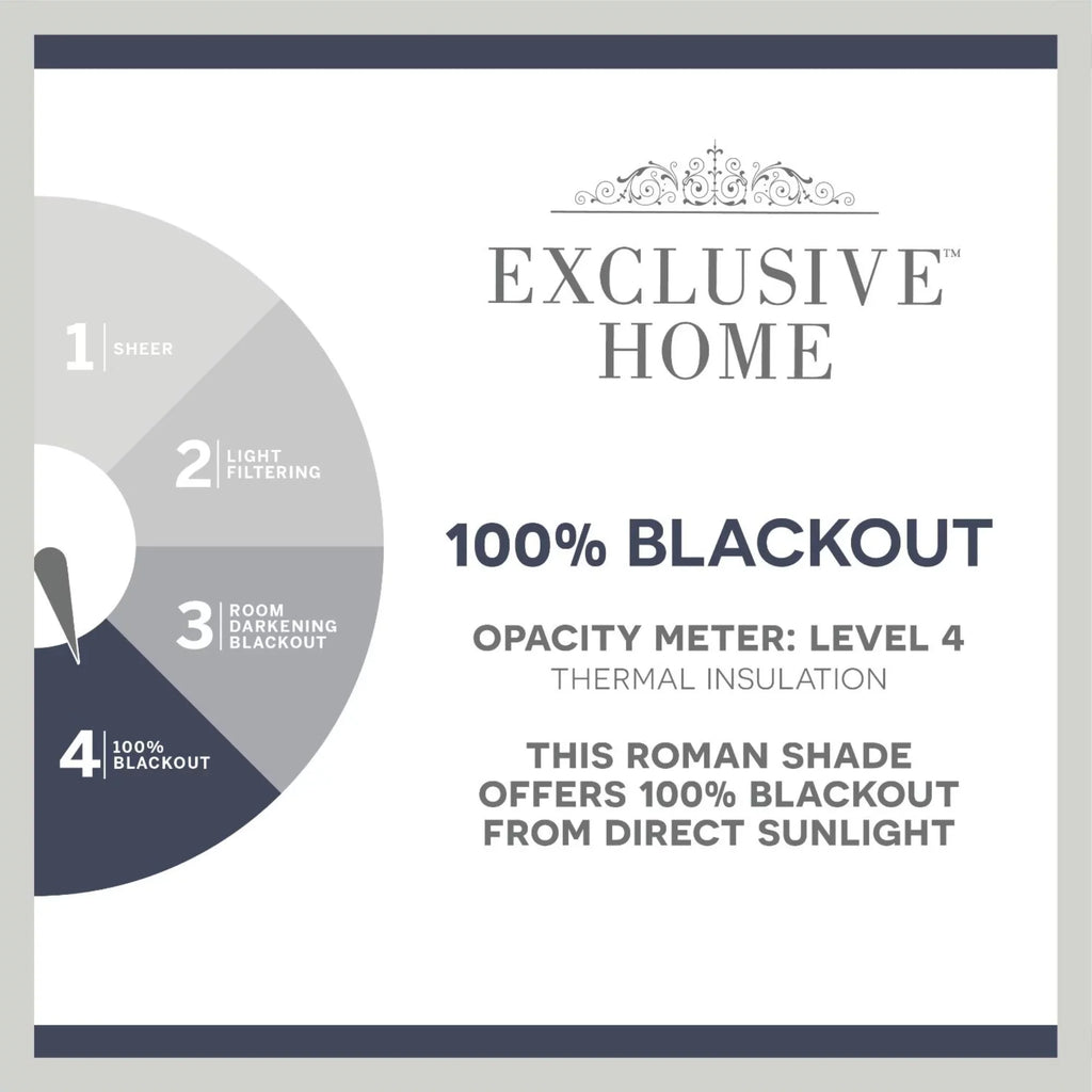 Exclusive Home Esme Total Dark Roman Shade, 34"x64", Dark Grey