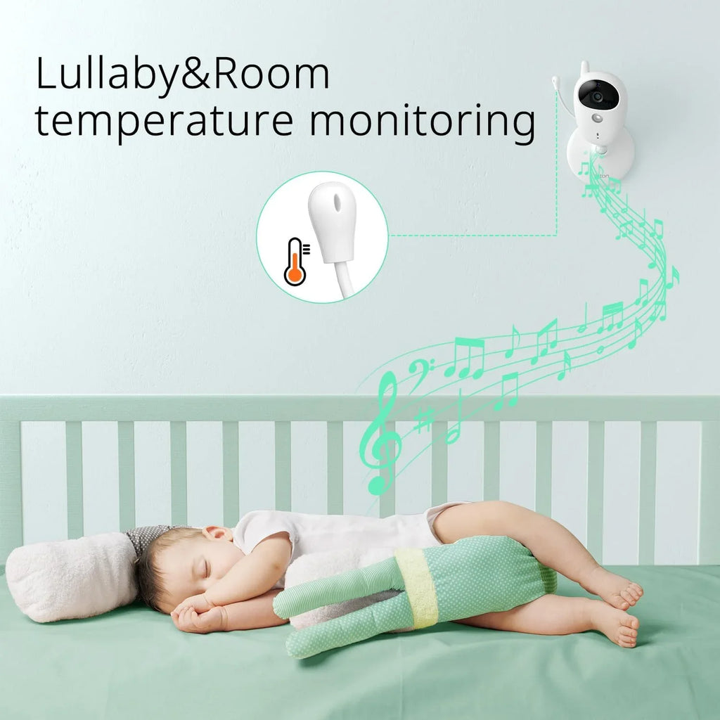 Yoton Baby Monitor with Camera, Unit LCD Screen Home Security, 2.4GHz Wireless Digital Transmission, VOX Mode, Temperature Sensor, Night Vision, 8 Lullabies, Two Way Talk