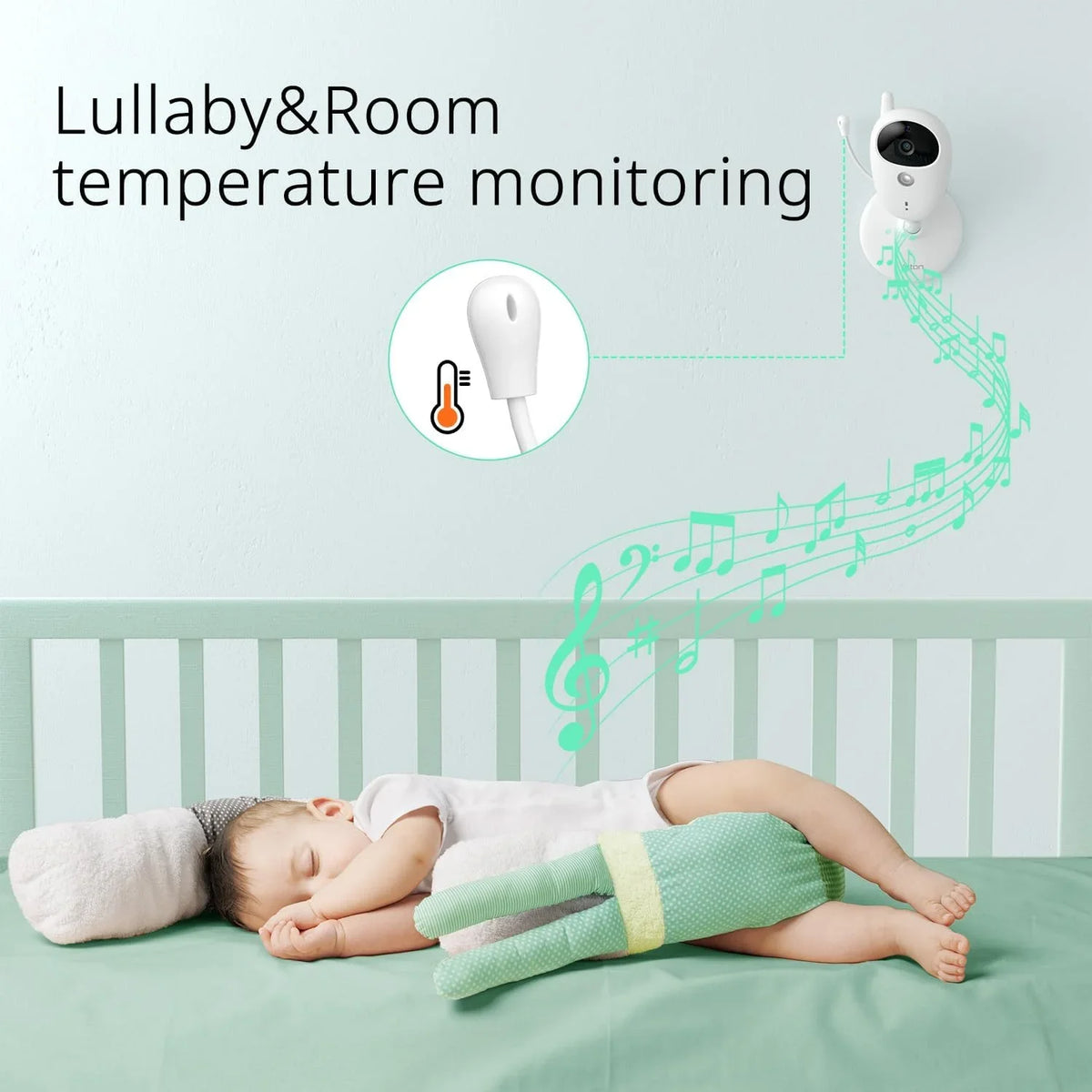 Yoton Baby Monitor with Camera, Unit LCD Screen Home Security, 2.4GHz Wireless Digital Transmission, VOX Mode, Temperature Sensor, Night Vision, 8 Lullabies, Two Way Talk