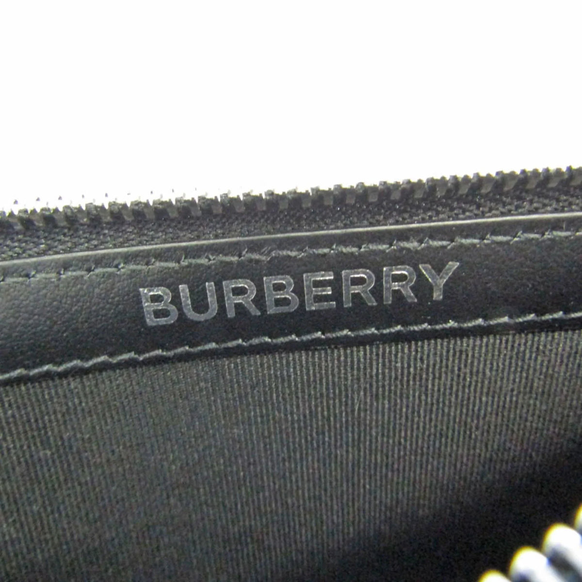 Pre-Owned Burberry Coin Case 8051832 Leather Card Case Dark (Good)