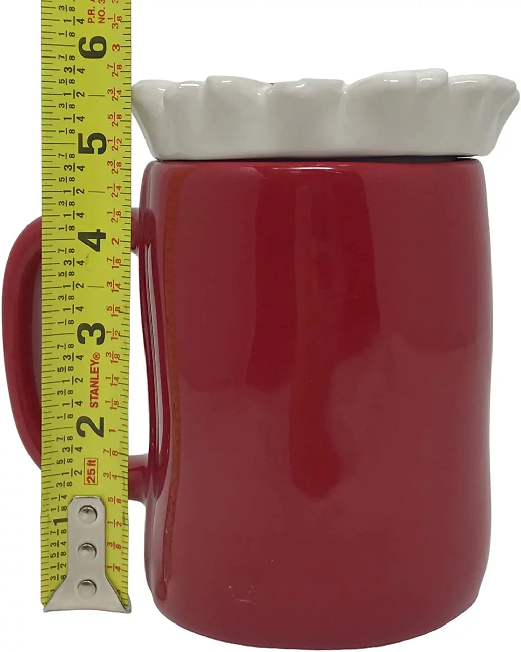 Rae Dunn by Magenta Love Bug Red Ceramic Mug with White Top and Red Ladybug Charcoal LL Letters Valentine's Day