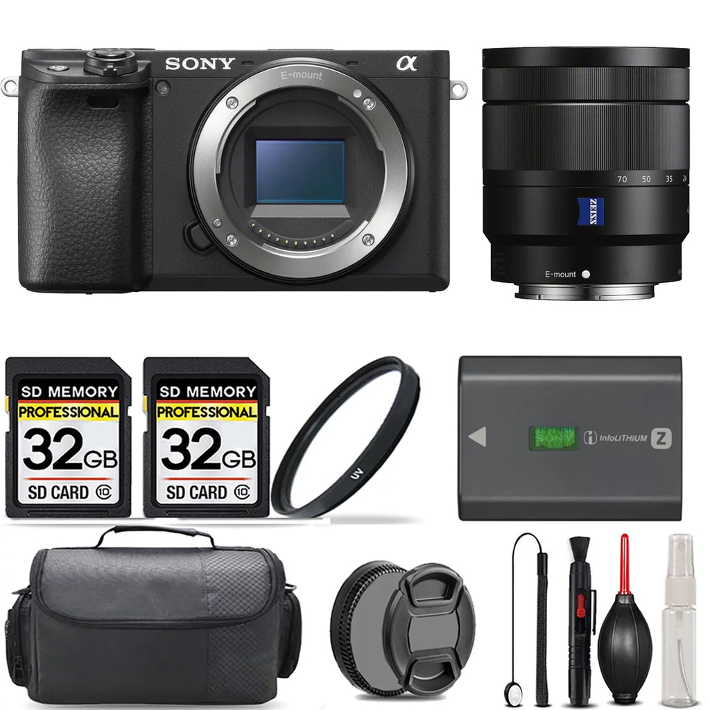 Sony a6400 Mirrorless Camera + 16-70mm f/4 ZA OSS Lens + UV Filter + 64GB + Handbag And More!