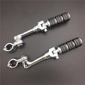 HTT-MOTOR Chrome Regular Footrest Foot Pegs with 1-1/2" 1.5" Long Angled Clamps For Harley Sportster 883 XL 1200/Triumph Rocket 3 /Kawasaki Vulcan VN400 VN900 VN1500 VN2000