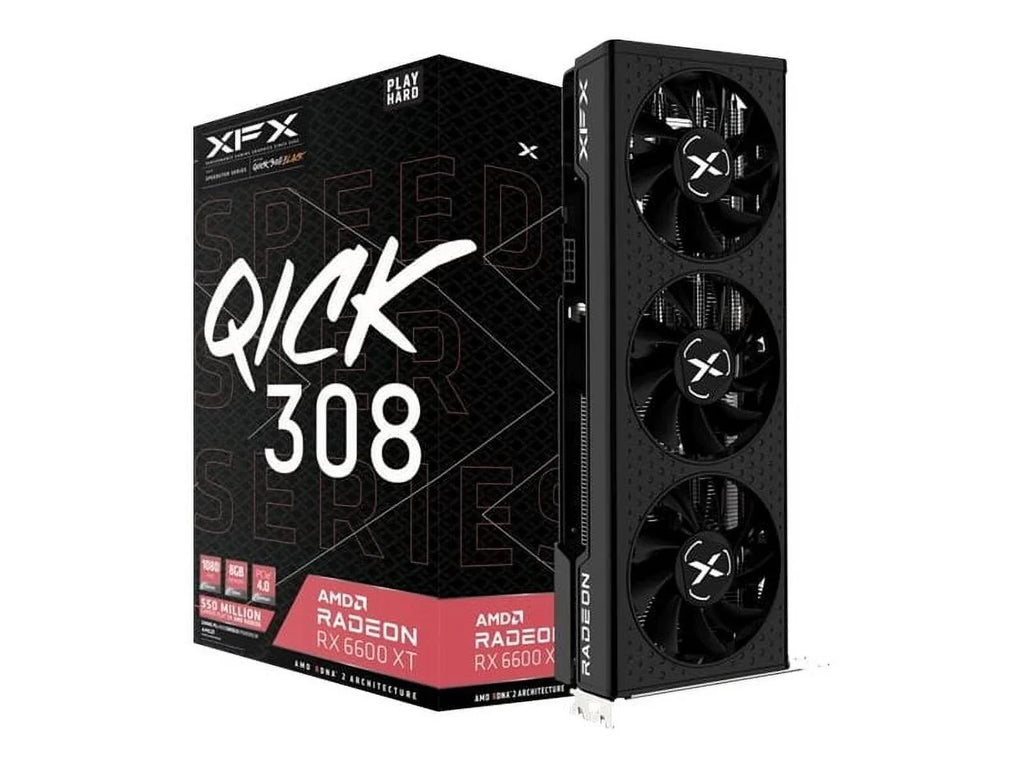 XFX Speedster QICK308 Radeon RX 6600 XT - Graphics card - Radeon RX 6600 XT - 8 GB GDDR6 - PCIe 4.0 x8 - HDMI, 3 x DisplayPort - Dark