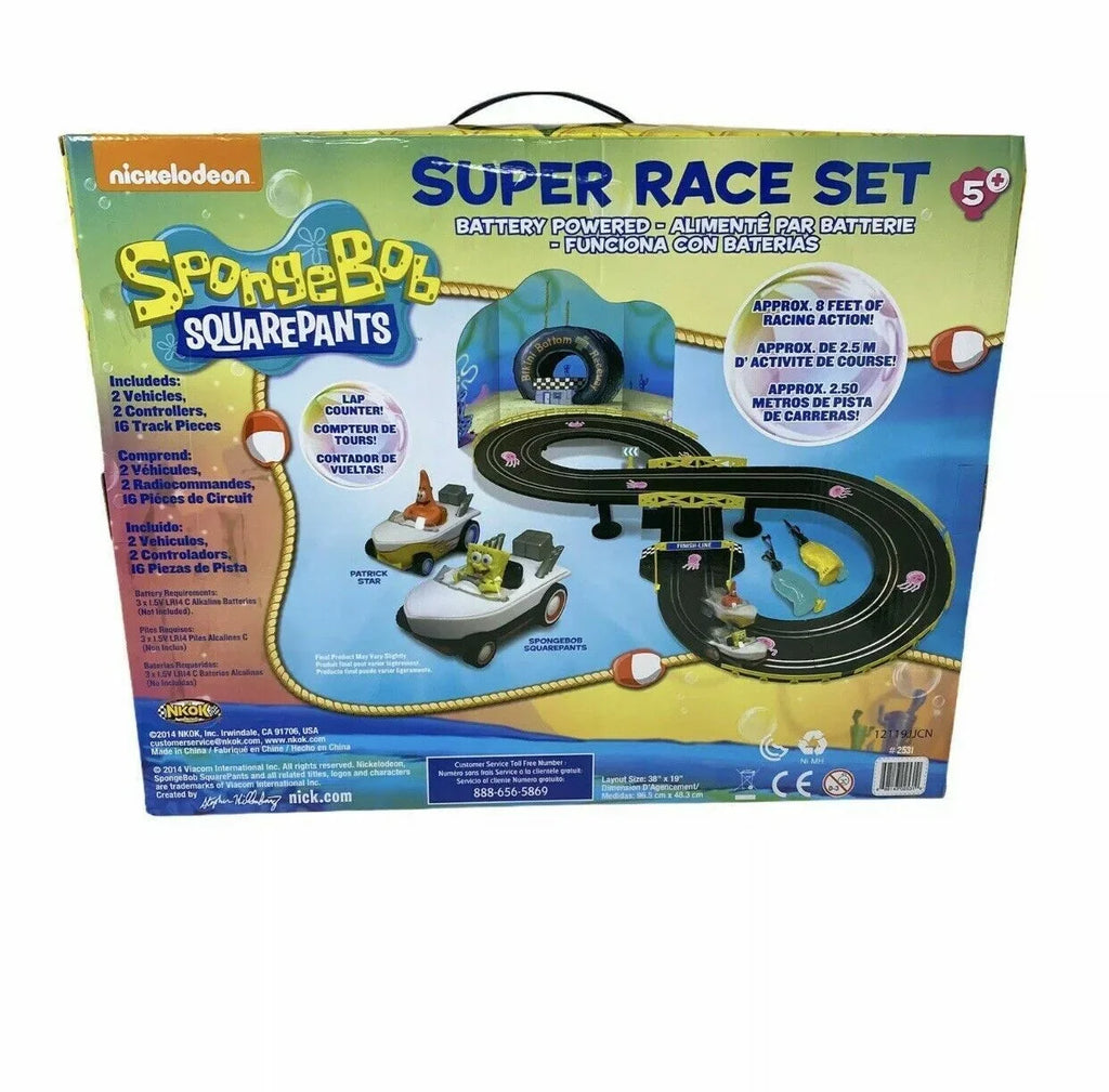 SPONGEBOB SQUAREPANTS SUPER RACE SET BOAT RACE TRACK AND RACERS