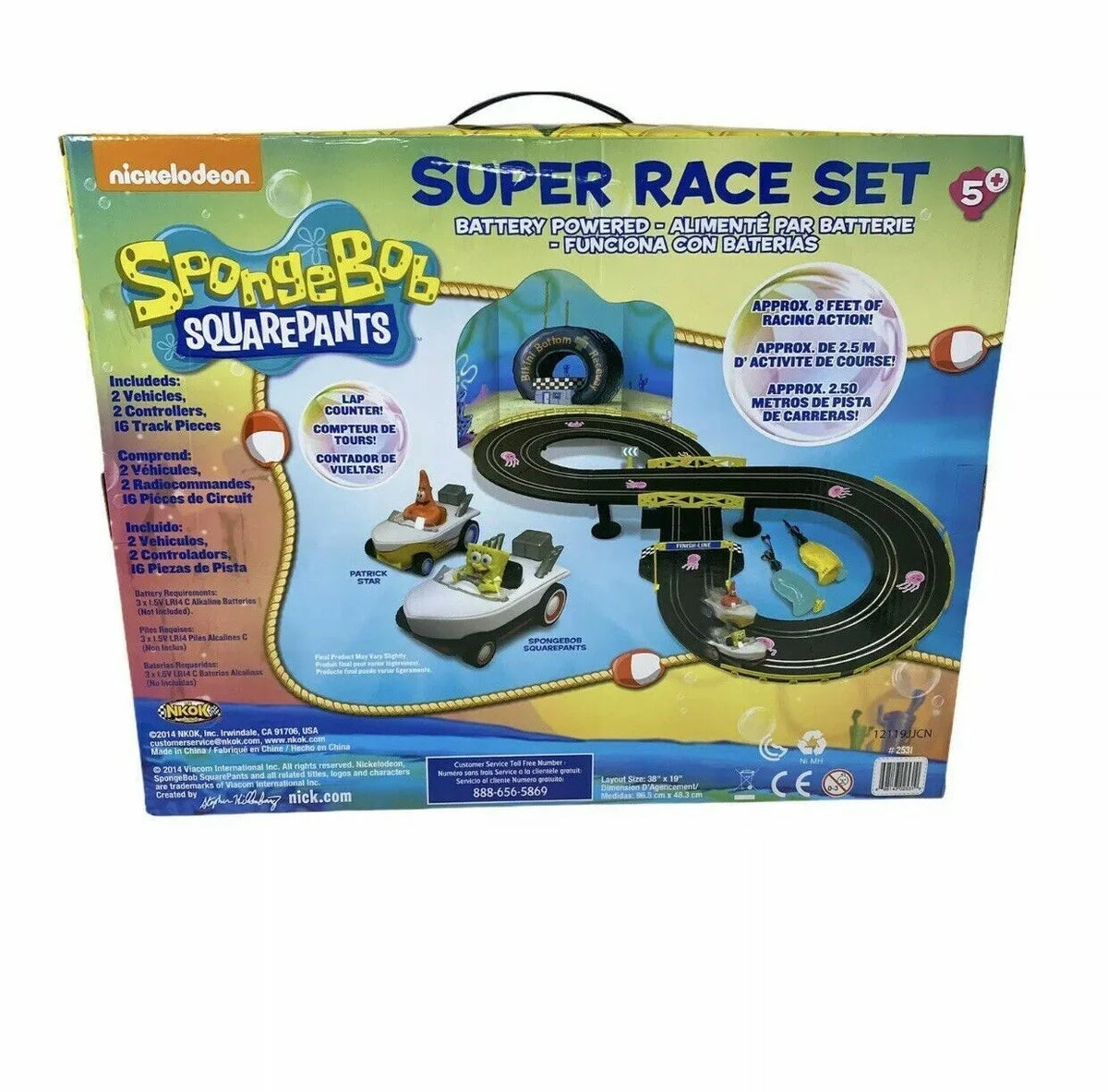 SPONGEBOB SQUAREPANTS SUPER RACE SET BOAT RACE TRACK AND RACERS