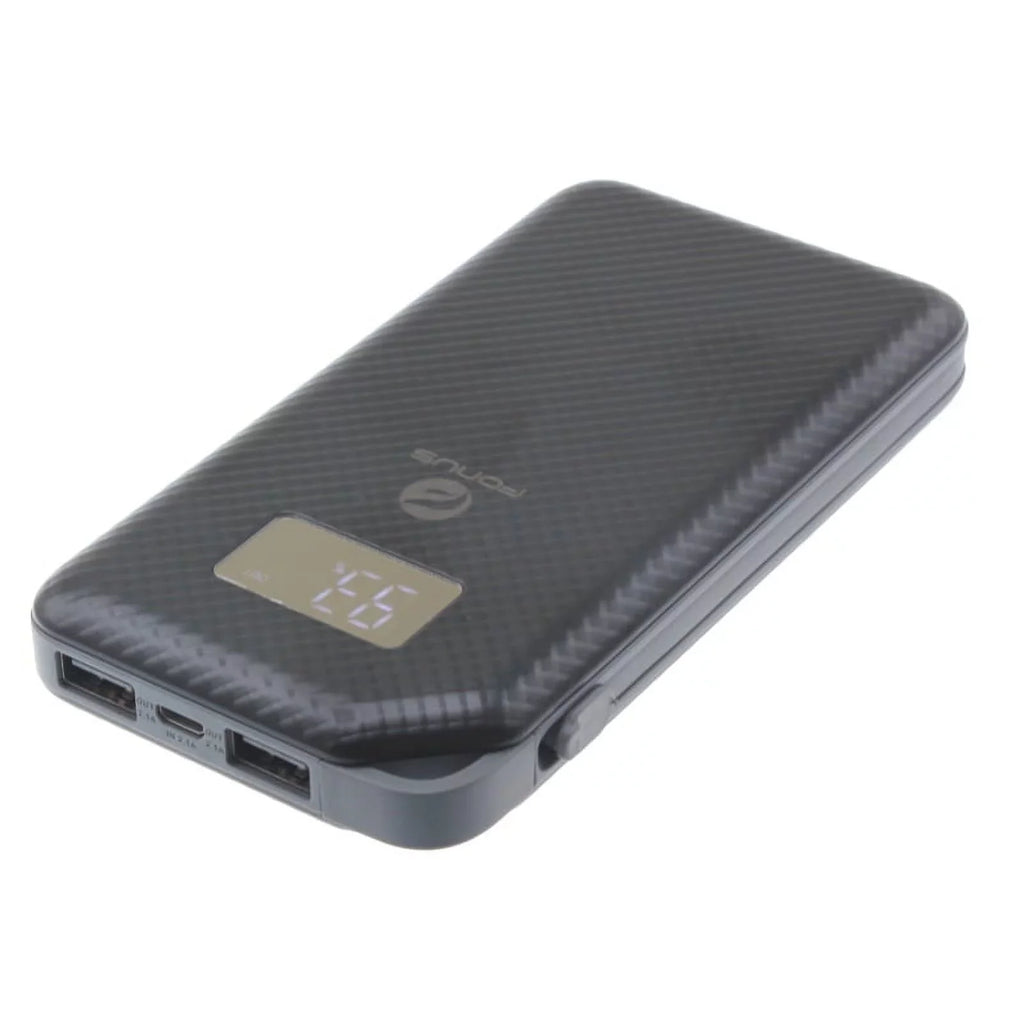 Charger 10000mAh Power Bank w Type-C Retractable USB Cable O1D for Acer Liquid Jade Primo - Alcatel PulseMix, Idol 5S 5 4S - Midnight Key2, Motion, KEYone - BLU G9 Pro, Vivo 5 - BOLD N1