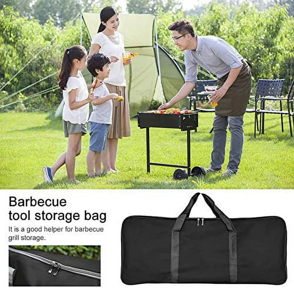 Waterproof BBQ Tools Carry Bag, Portable BBQ Tool Storage Bag, Thick Oxford Cloth, Outdoor BBQ Grill Accessories Bag for Camping Picnic Trip (L 82x20x33cm) (Large)