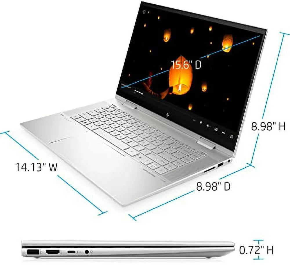 2022 HP Envy X360 15.6" FHD IPS Touchscreen 2-in-1 Laptop 11th Intel Core i7-1195G7 Iris Xe Graphics 16GB DDR4 512GB SSD Thunderbolt 4 WiFi 6 Backlit KB FP Reader Win 10 Home Stylus Pen w/ RATZK 32GB