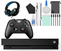Microsoft Xbox One X 1TB Gaming Console Midnight with Headset Cleaning Kit