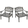 Afuera Living Taditional Metal Patio Club Chair in Charcoal Onyx (Set of 2)
