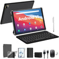 10 Centimeter Tablet Android 11 Tablets with Keyboard, 4GB RAM 64GB ROM 128GB Expand, 5G/2.4G Wi-Fi, HD IPS Display, 6000mAh Tablet PC with Case,Mouse,GMS Charcoal