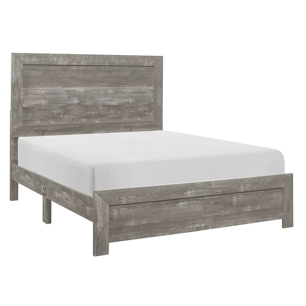 Modern Rustic Style Eastern King Size Bed 1pc Gray Finish Bedroom Furniture
