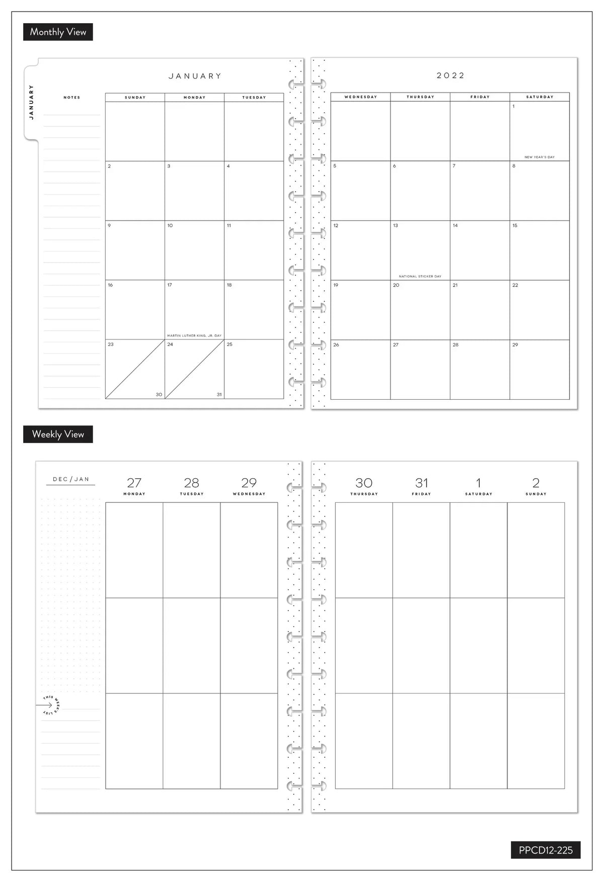 The Happy Planner, Classic 12 Month Planner, Colorful Florals, 2022, 8.75" x 1.37" x 9.75"