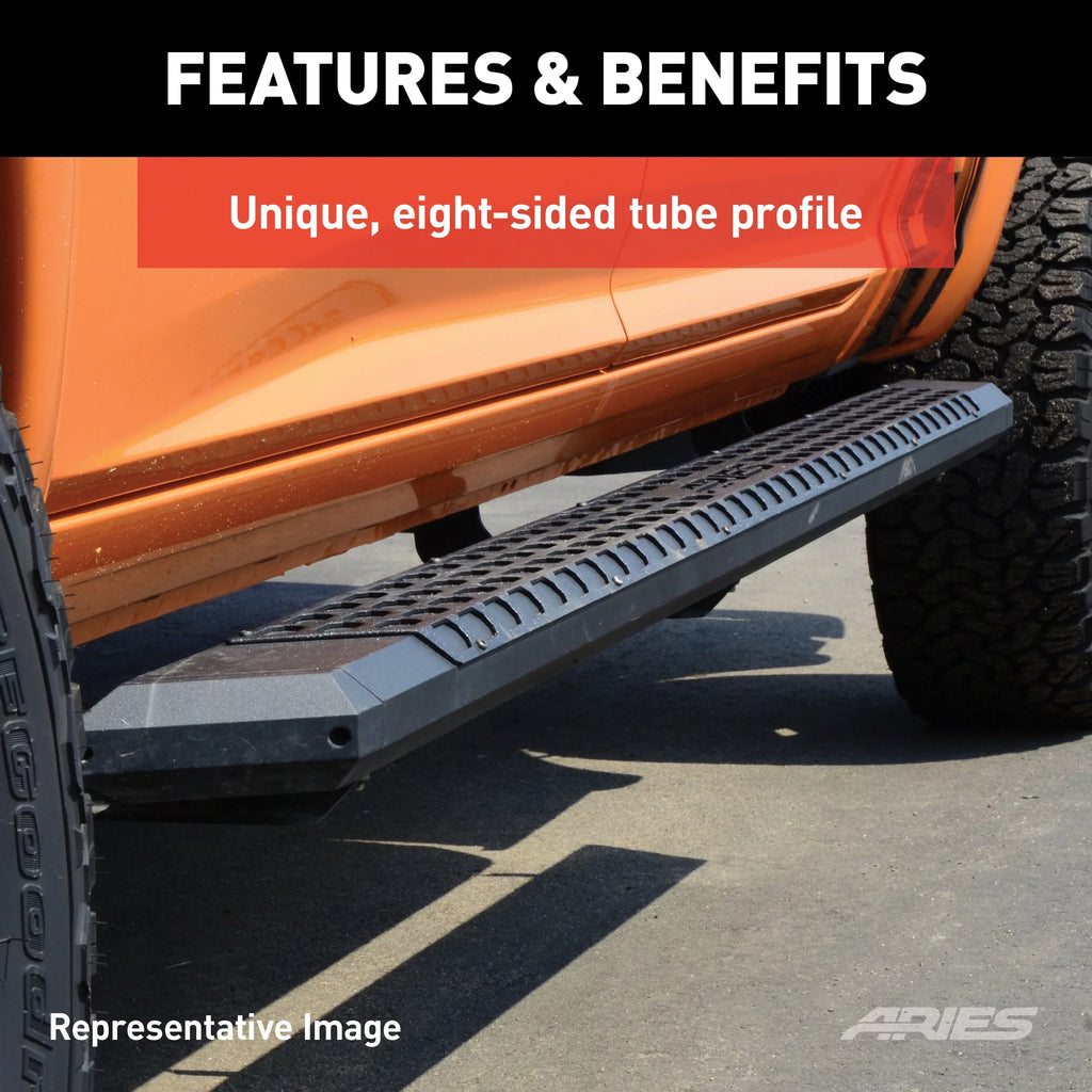 AdvantEDGE 5-1/2" x 91" Charcoal Aluminum Side Bars (No Brackets) Fits select: 2015,2017-2024 CHEVROLET SILVERADO