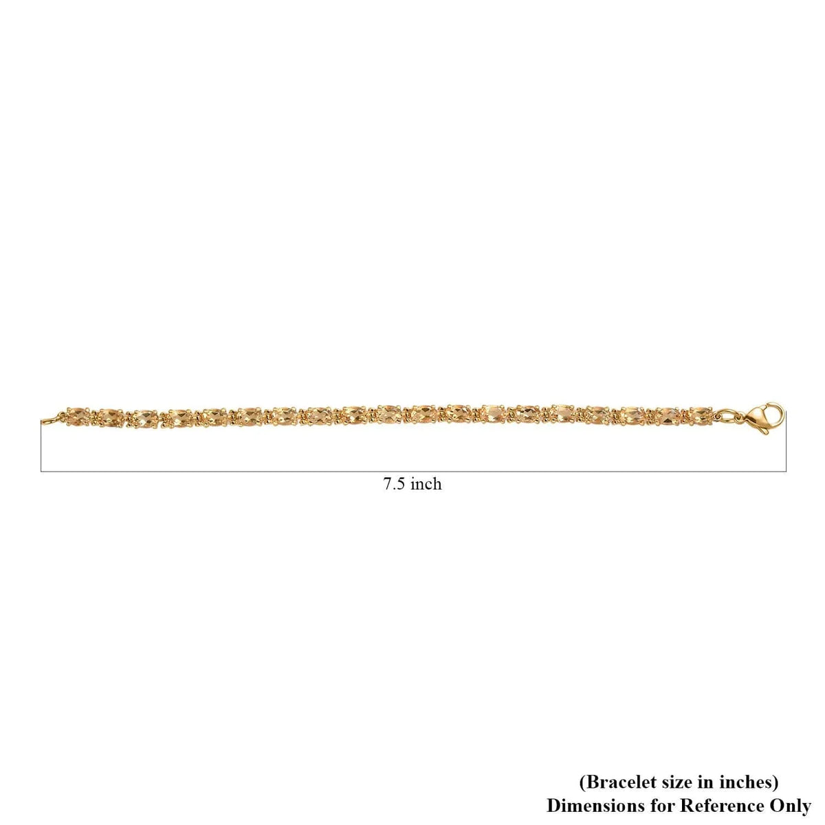 Shop LC Citrine Oval Stainless Steel Yellow Gold Ion Plated Bracelet for Women Jewelry Size 7.25" Ct 7.38 Birthday Gifts