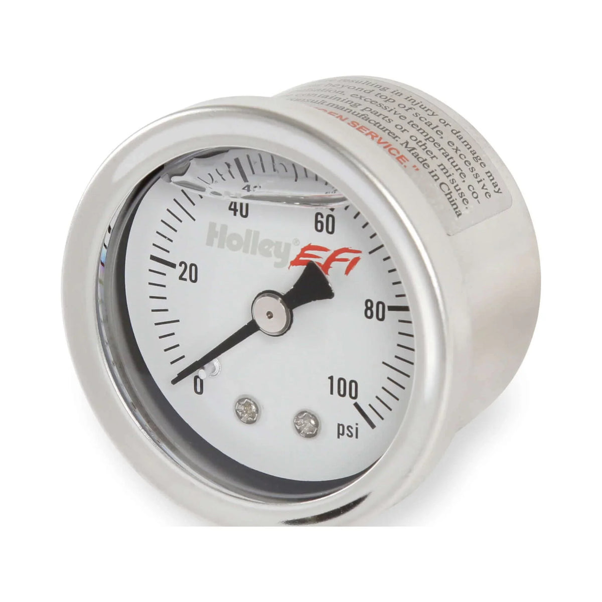 Holley EFI 26-507 Fuel Pressure Gauge - 0-100psi - 1.5 Centimeter - Glycerin Filled