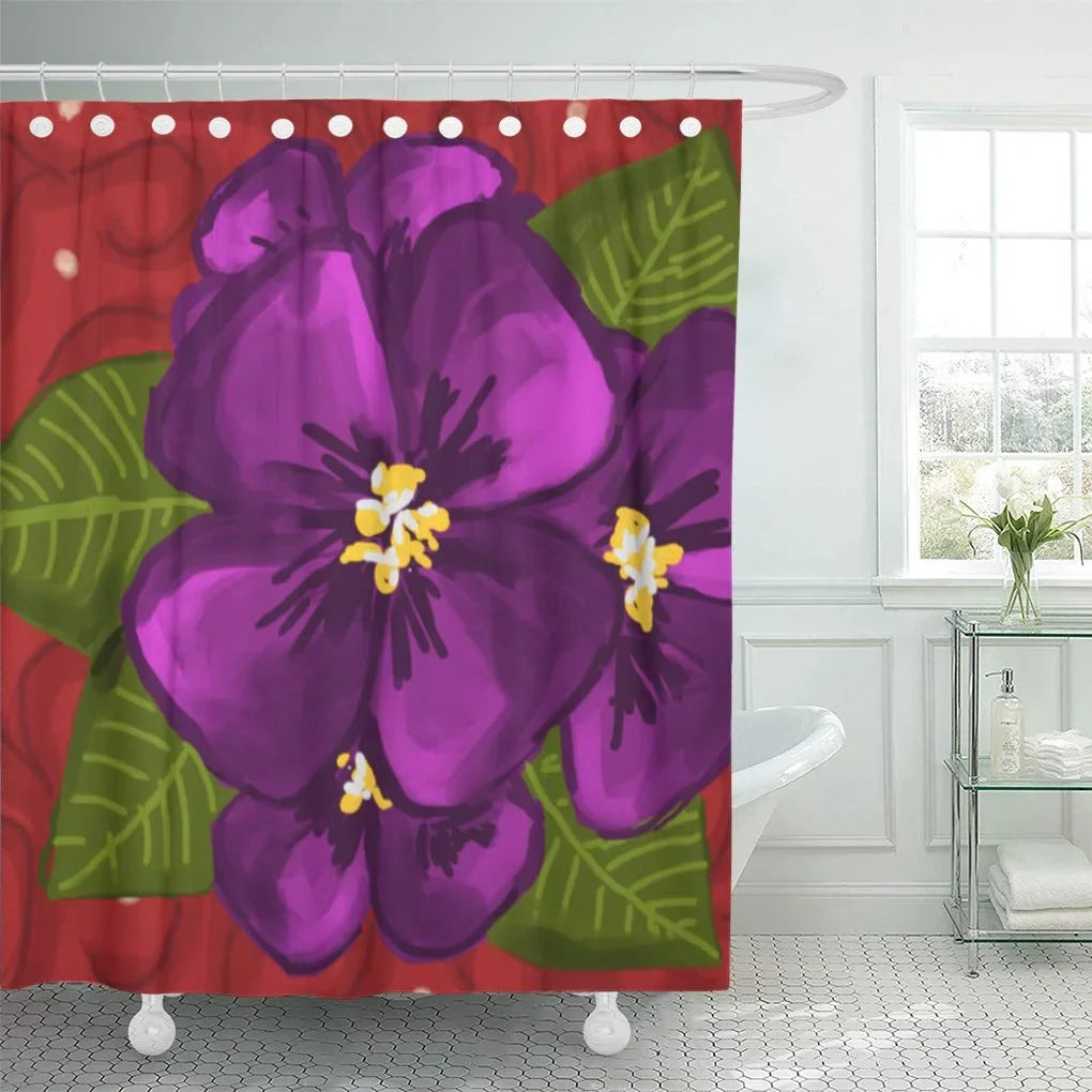 Libin Red Crimson Violet Dance Delta Sigma Theta Sorority Shower Curtain 66x72 Inch