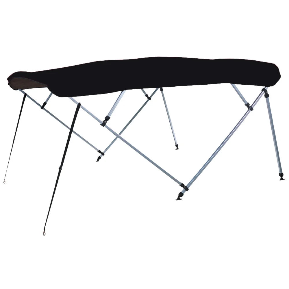 Carver A(8SQ)4893UB-02 8'L 4-Bow SQ Tube Pontoon Bimini Top Kit - 48"H, Fits 96"-102" W, Jet Onyx