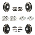 Transit Auto Front Rear Disc Brake Coated Caliper Drilled Slotted Rotors And Semi-Metallic Pads Kit (10Pc) For 2010-2017 Ford Expedition Lincoln Navigator KCD-100317P